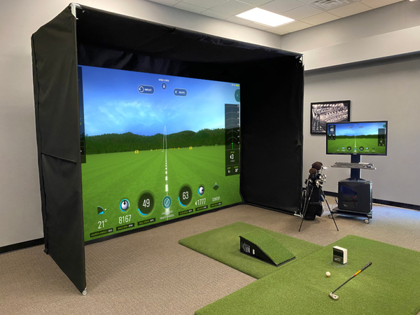 SkyTrak golf simulator set-up