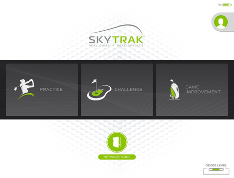 Skytrak Launch Monitor - Main Dashboard