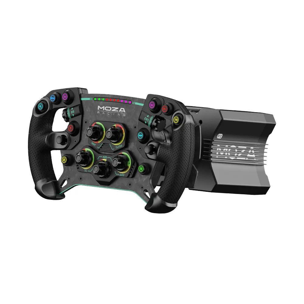 MOZA Racing GS V2P GT racing wheel on wheelbase