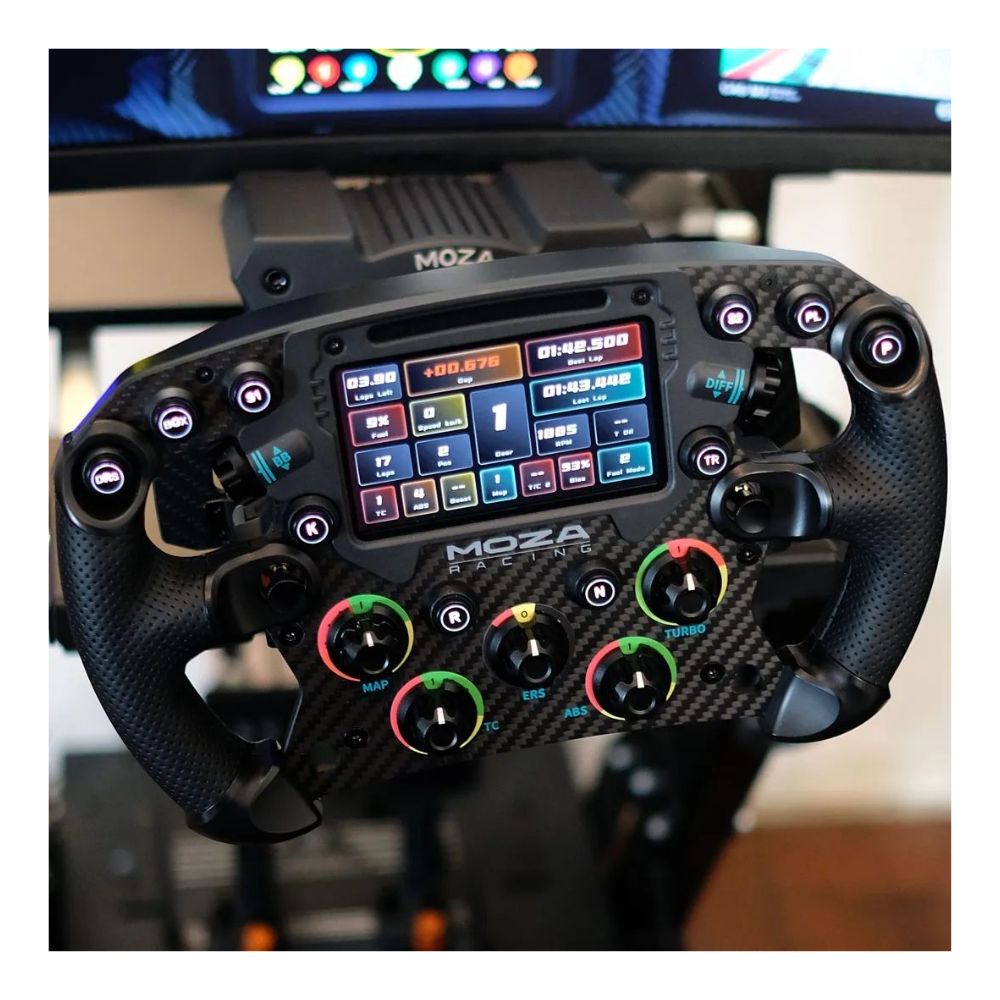 MOZA Racing FSR racing wheel on a wheelbase