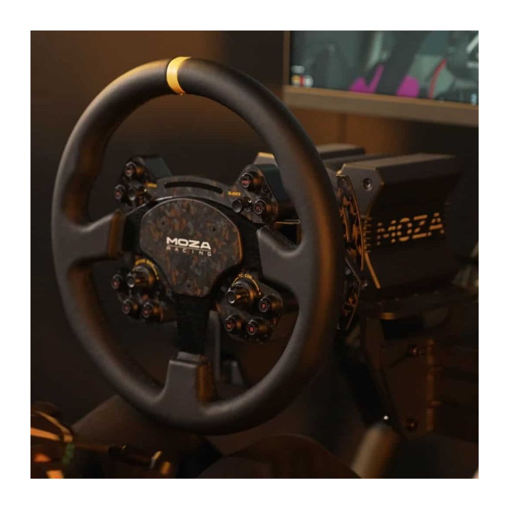 MOZA Racing RS V2 racing wheel on wheelbase