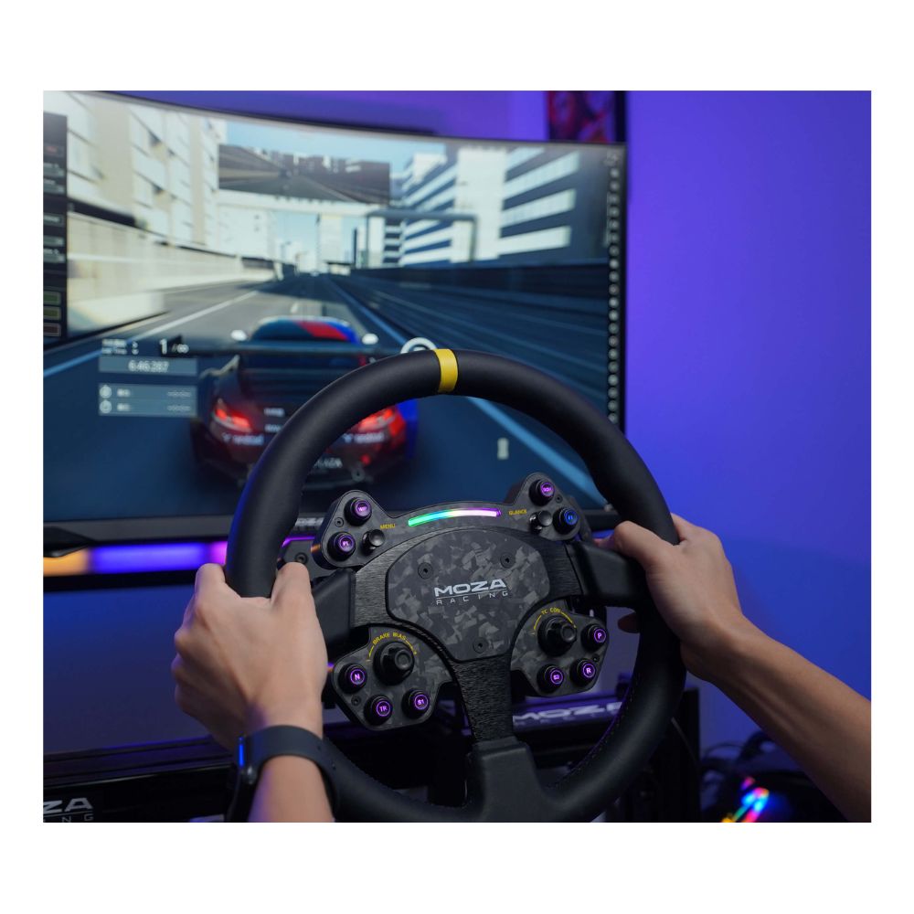 MOZA Racing RS V2 racing wheel on real racing simulator