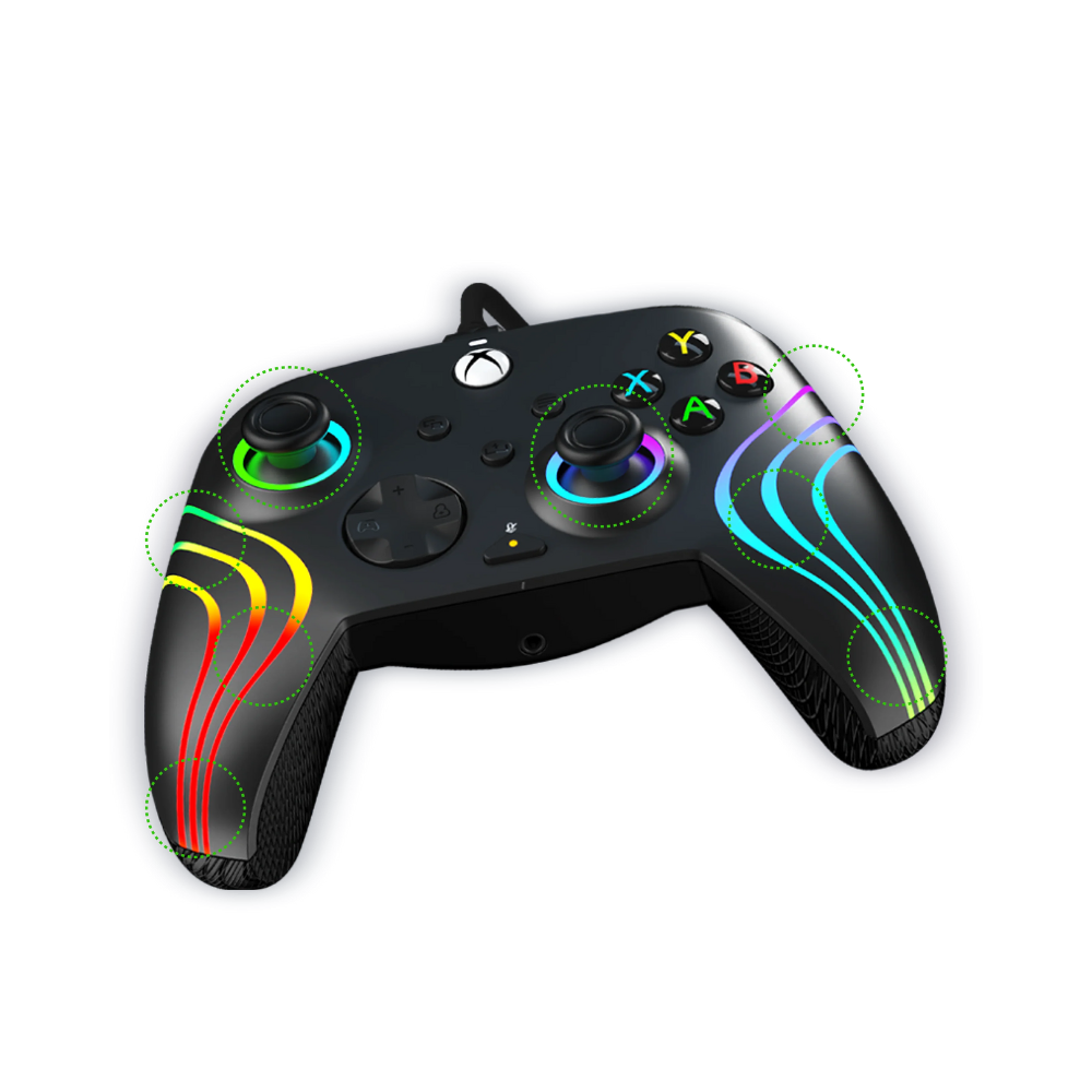 PDP Xbox Afterglow Wave wired controller - customisable LED lighting zones