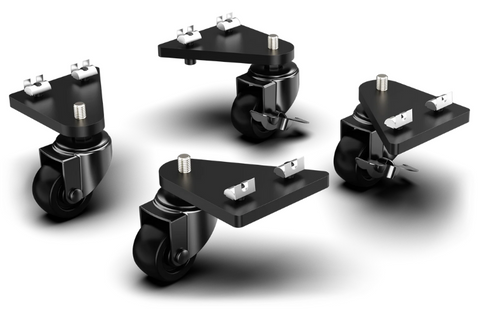 Universal caster wheels with brake and mounting brackets