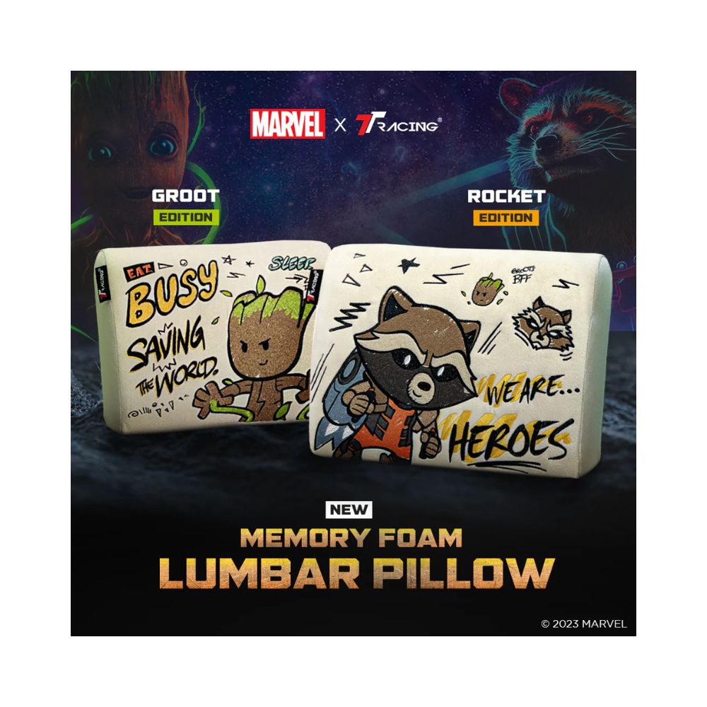 TTRacing L Size Memory Foam Lumbar Pillow - Rocket Edition