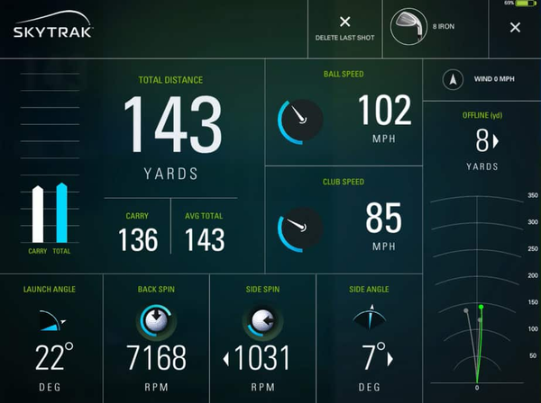 SkyTrak golf simulator data point analysis