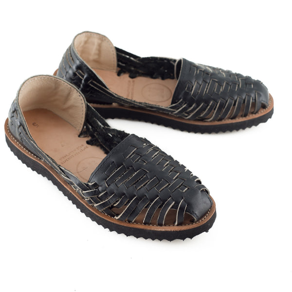 black huarache sandals