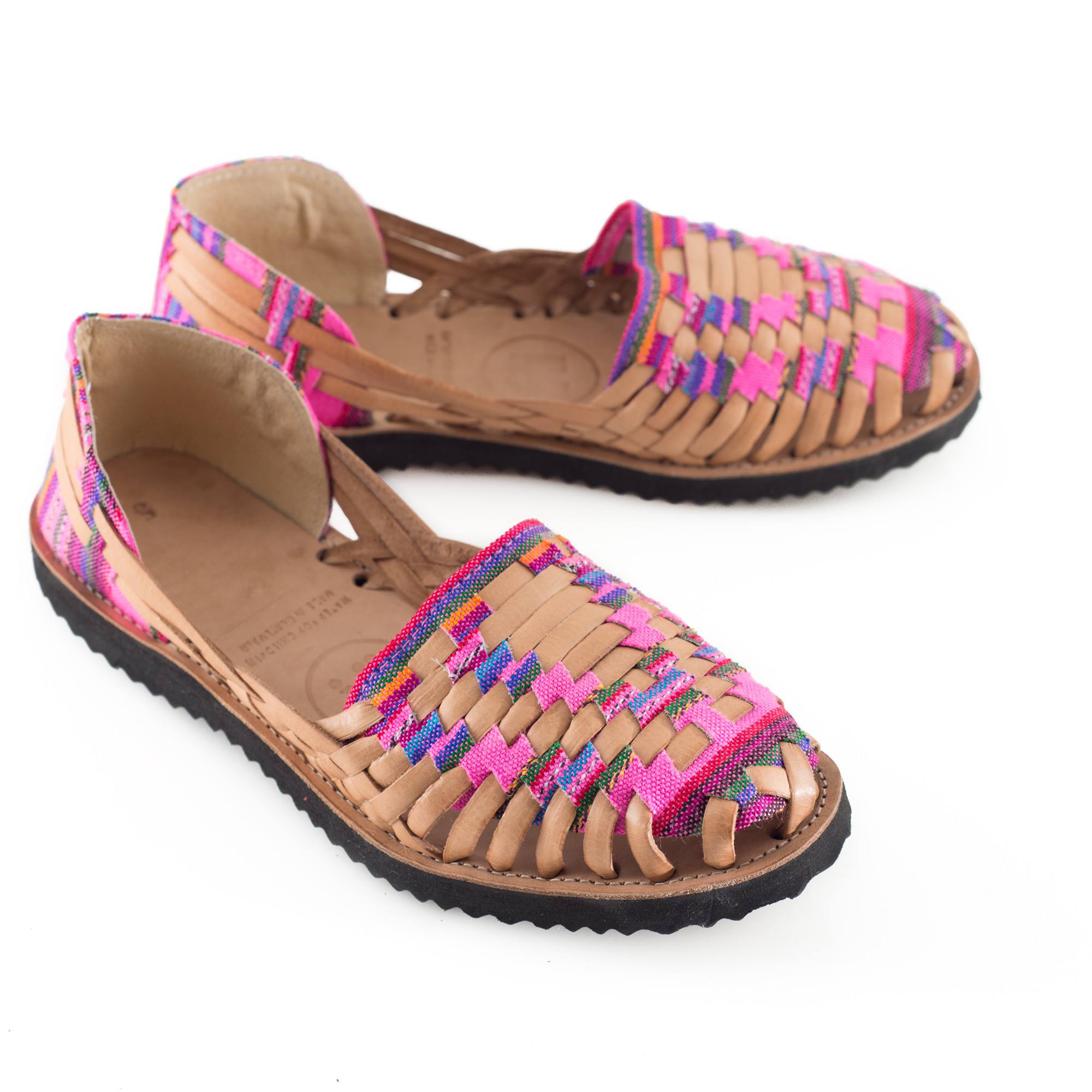 Neon Pink Huarache Leather Sandal – Ix 