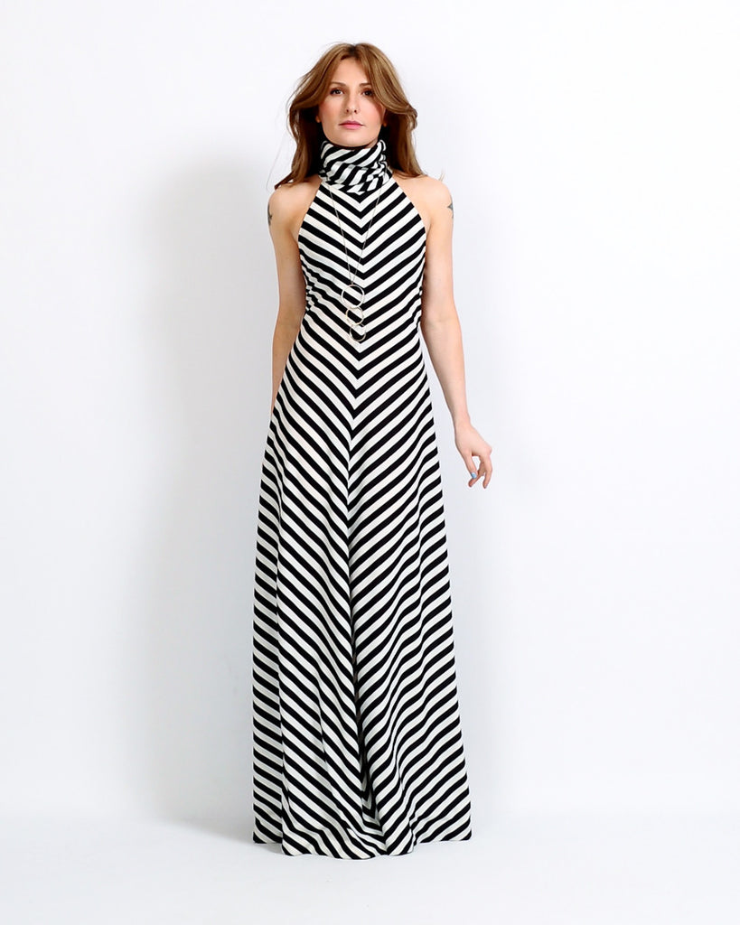 Black + White Chevron Maxi Dress – Tin Roof Vintage