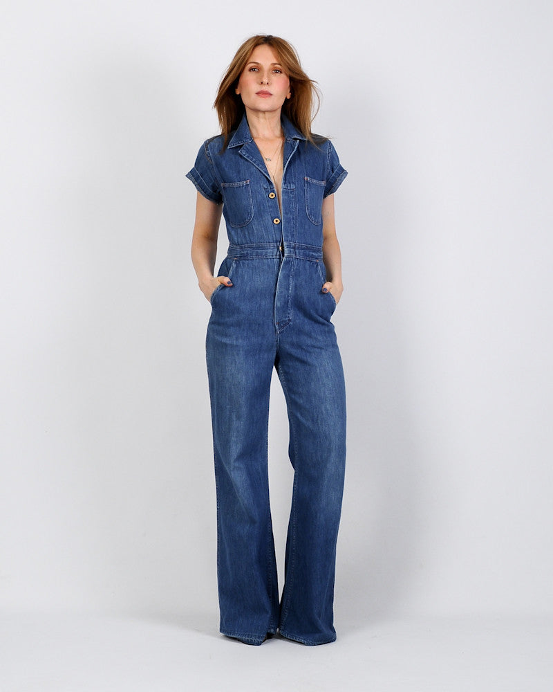 70s Denim Bellbottom Jumpsuit – Tin Roof Vintage