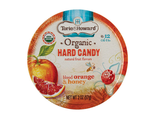 Torie & Howard Blood Orange & Honey Organic Hard Candy, 8-tins (2 oz ea)