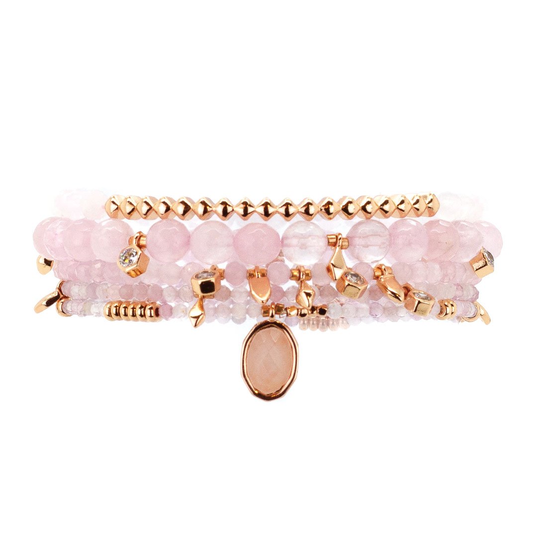 rose quartz and gold