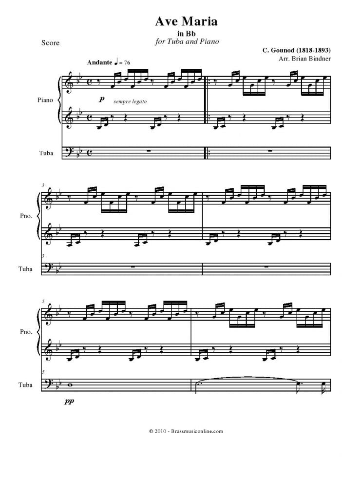 Gounod - Ave Maria for Tuba and Piano