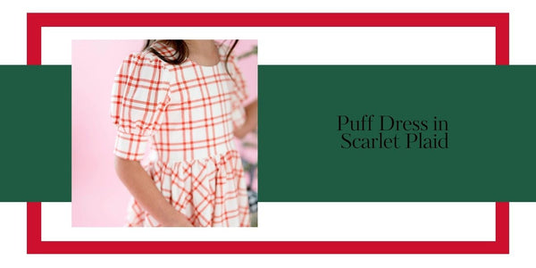 puff dress scarlet plaid