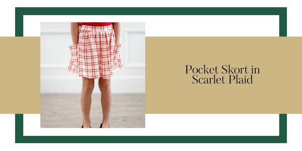 scarlet plaid skort