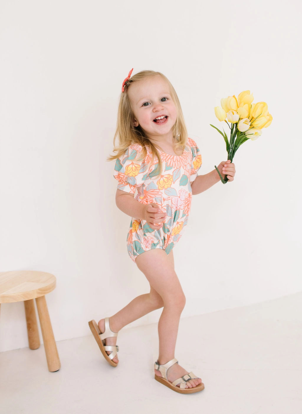 Puff Baby Romper in Soft Floral