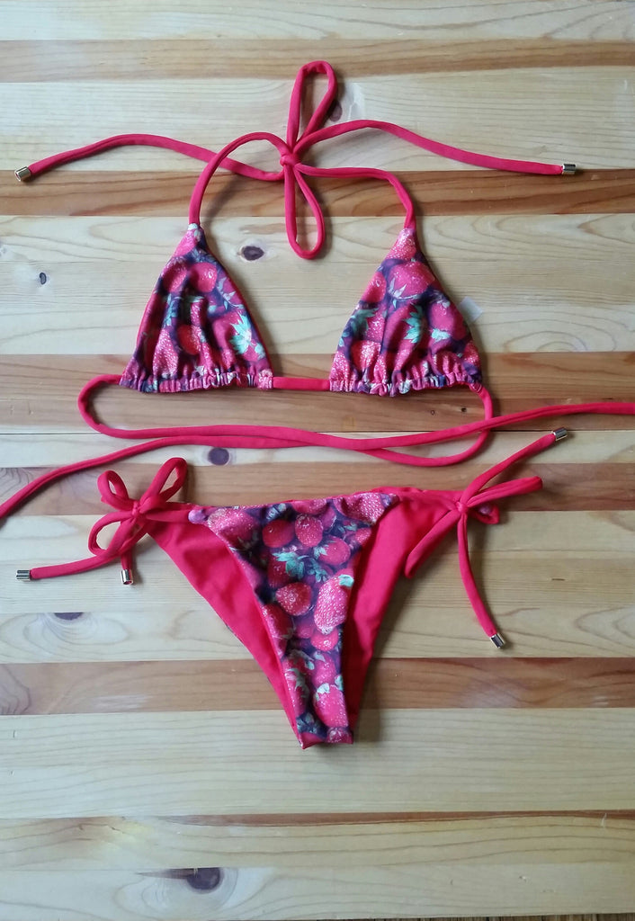 Strawberry Fields Reversible Bikini | Ola Vida Swimwear