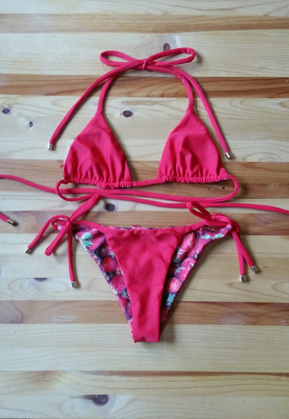 Strawberry Fields Reversible Bikini | Ola Vida Swimwear