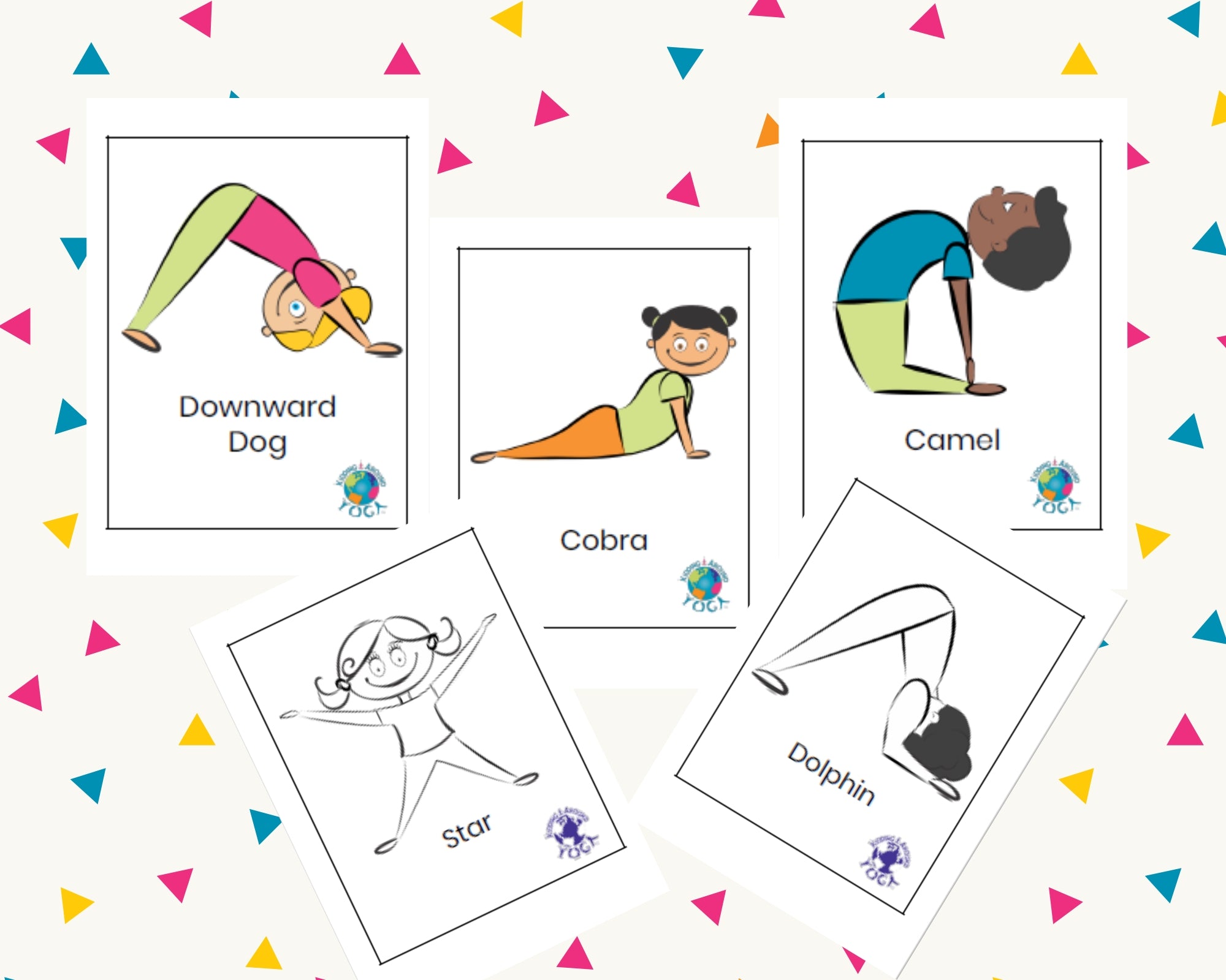 kids-yoga-pose-cards-8x12-flash-cards-educational-material-print