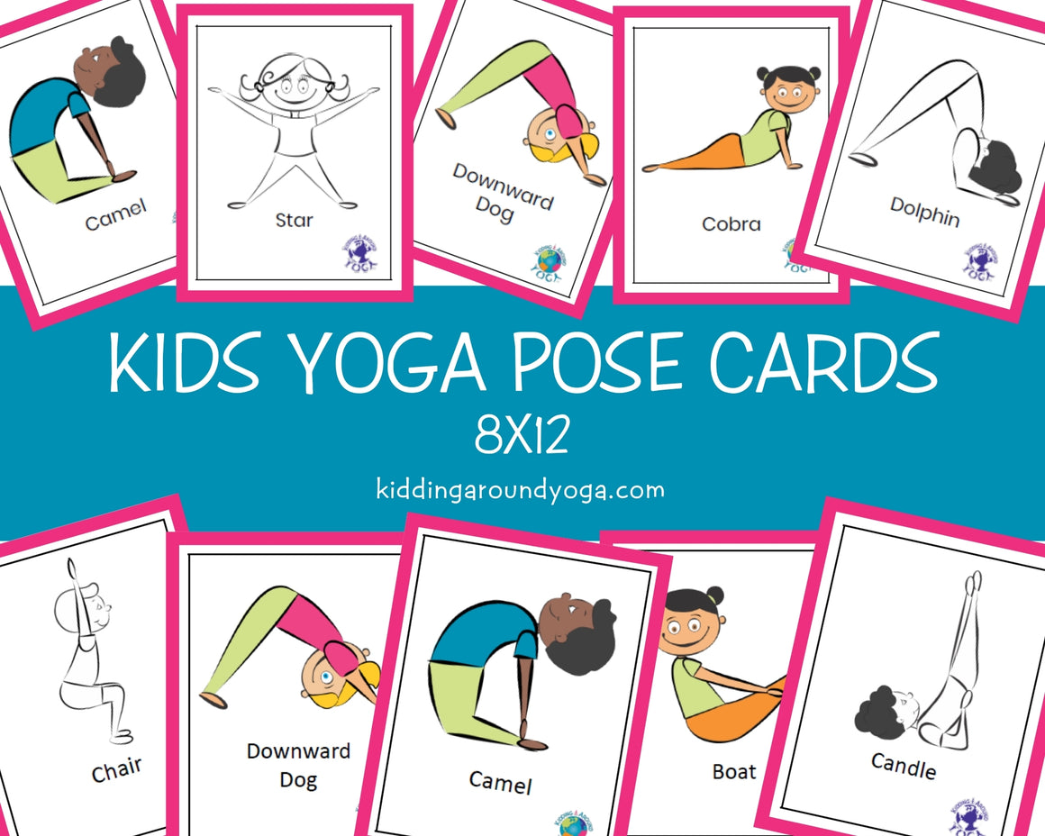 kids-yoga-pose-cards-8x12-flash-cards-educational-material-print-kidding-around-yoga-shop