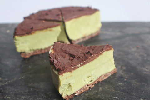 Mighty Matcha, lime and cacao cheesecake