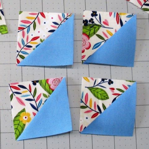 Easy Quilt Blocks using Half Square Triangles – Little Fabric Shop
