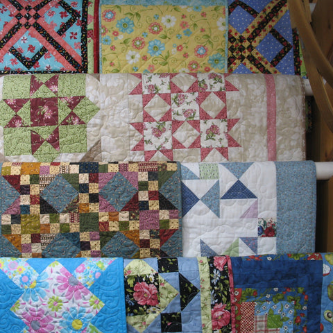 quilts on rack