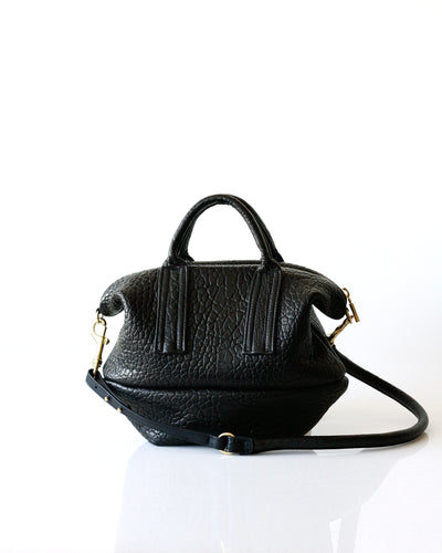 Kelsey Black Mongolian Lamb Fur Handbag