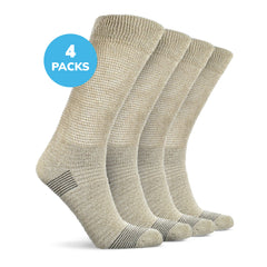 Doctor's choice diabetic crew socks in tan 4-packs