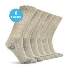 Doctor's choice diabetic crew sock in tan 6-pack