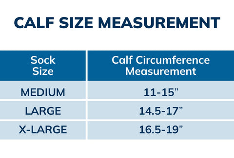 Compression calf size guide