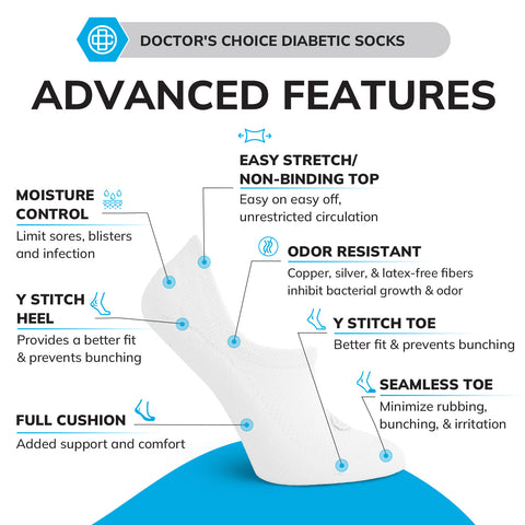 Doctors choice diabetic half cushion sneaker liner socks