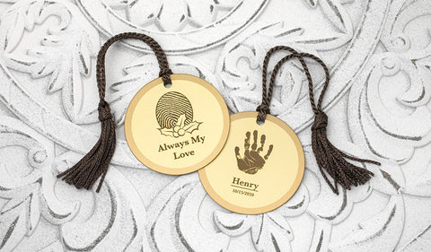 memorial fingerprint christmas ornaments