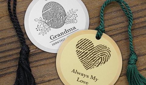 personalized keepsakes christmas ornaments engraved with a fingerprint and custom inscription
