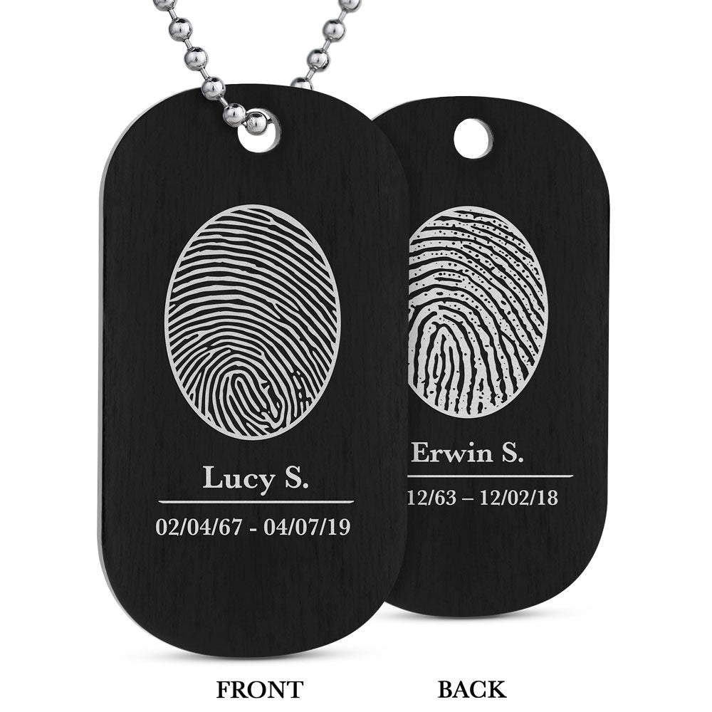 Black Aluminum Dual Print Ultralight Dog Tag