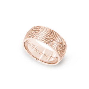Rose Fingerprint LegacyTouch 6mm Half 14k Round Gold Ring –