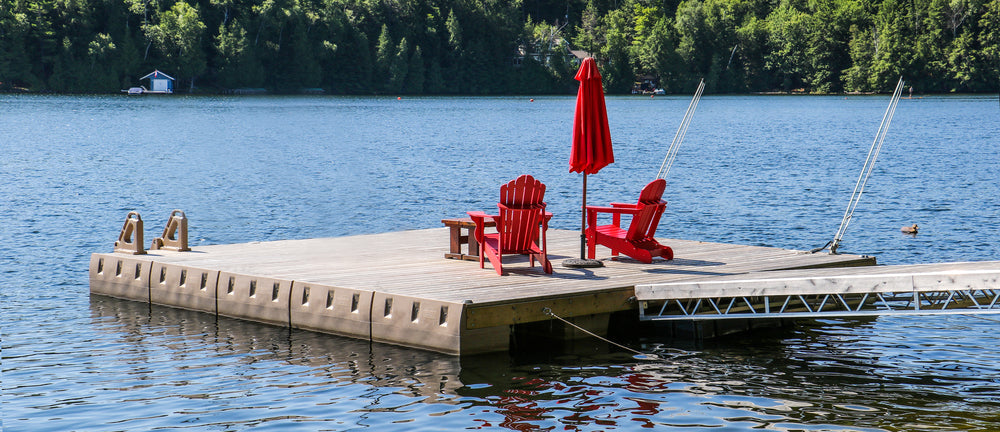 Floating Dock Kits, Dock Floats & Accessories - Red Table/Umbrella : Tommy Docks