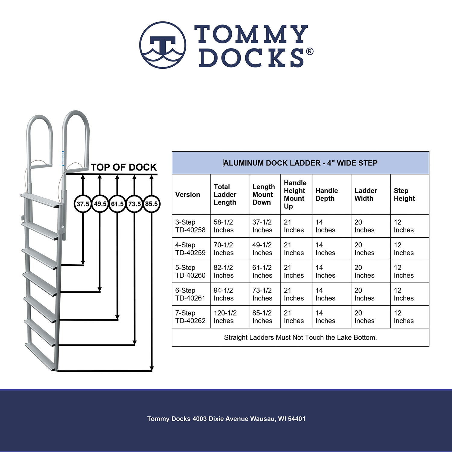 ERR 4 Step Folding Pontoon Dock Ladder