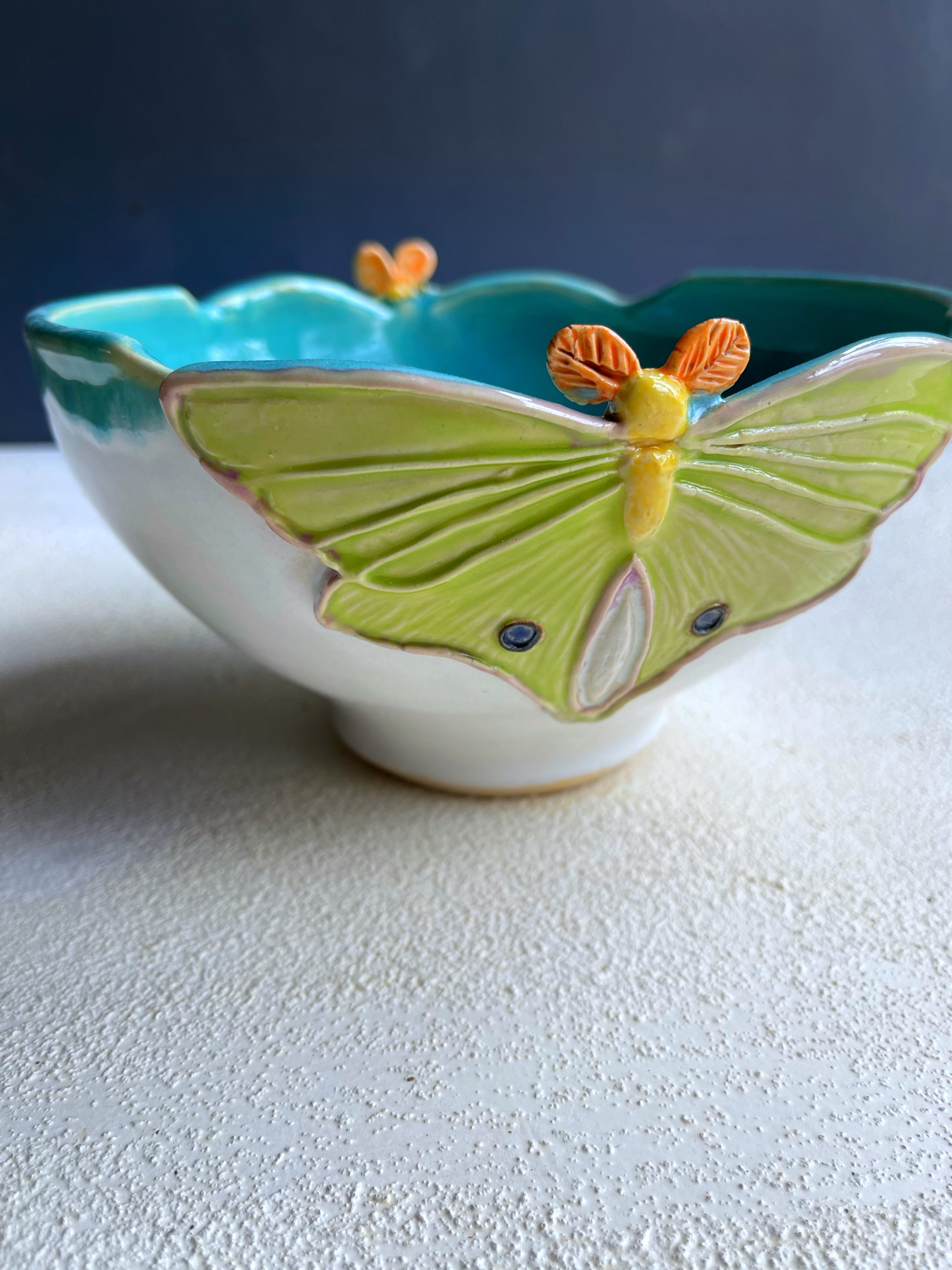 bowl SM2 with Luna moth  3 C