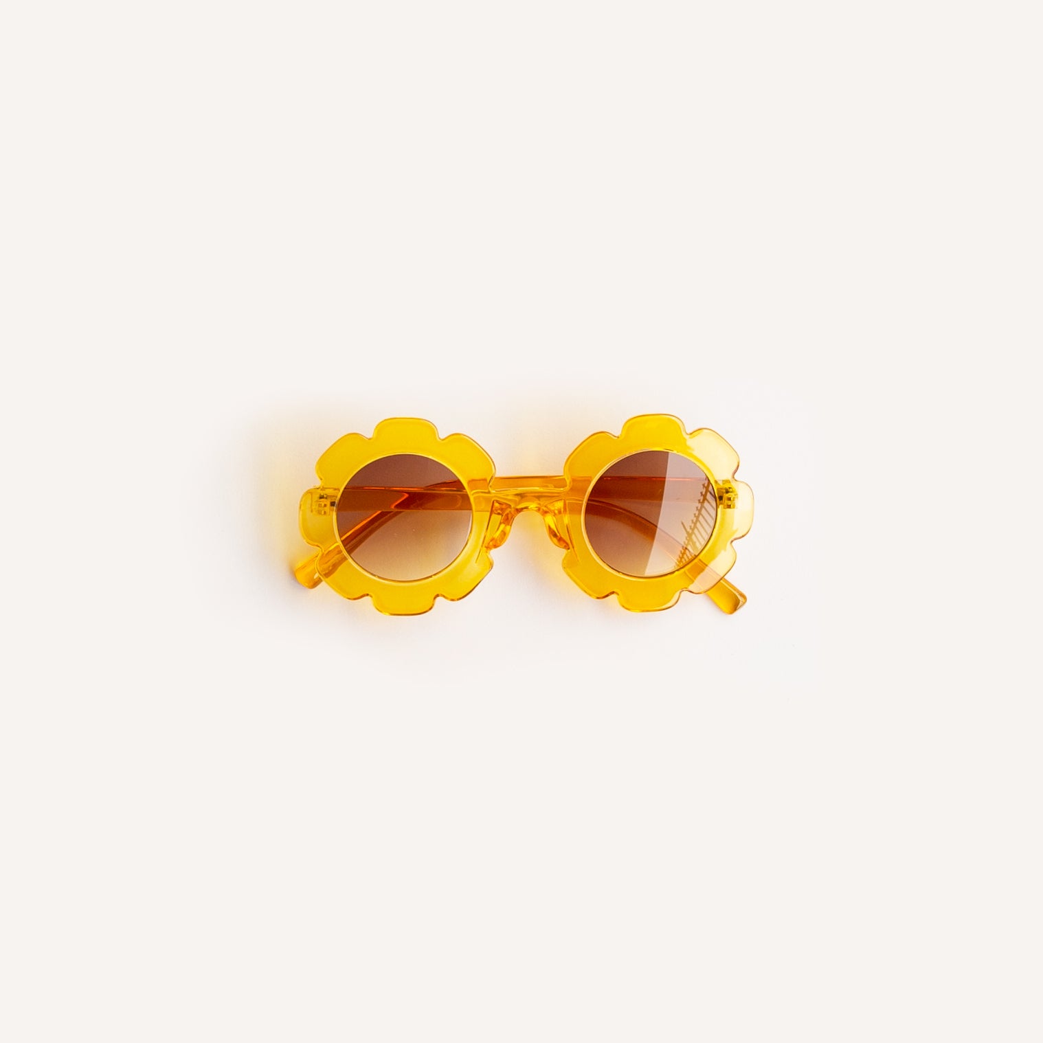 Clear Yellow Flower Sunglasses