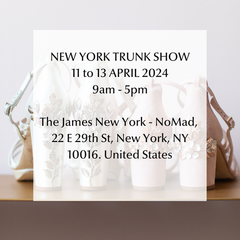 new york trunk show harriet wilde luxury wedding shoes