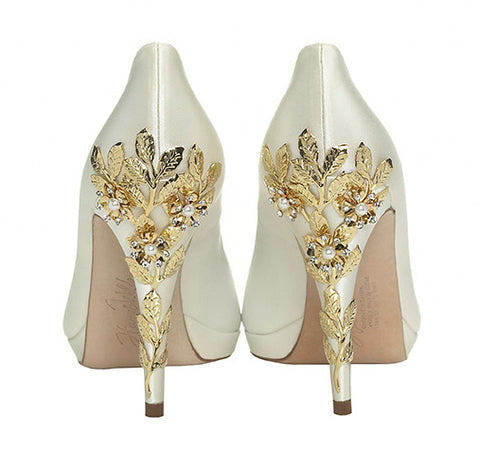 gold leaf high heels