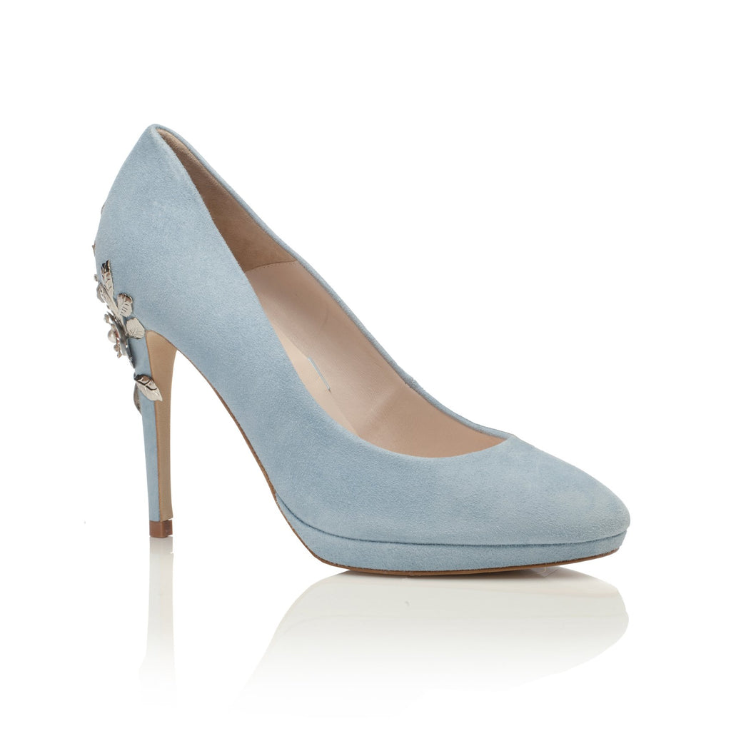 blue suede wedding shoes