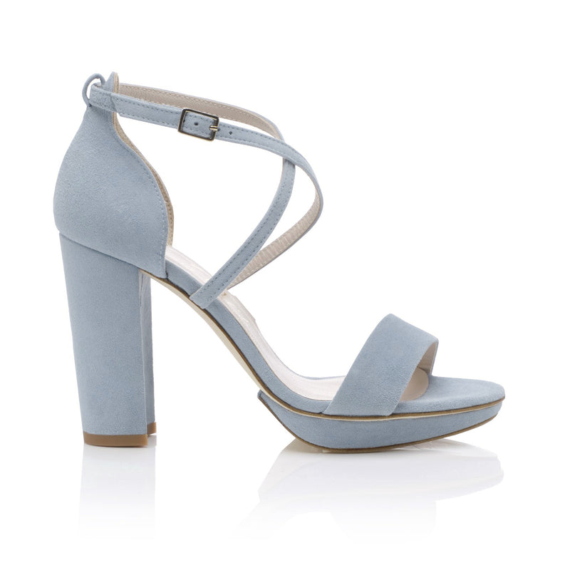 Arabella Block Heel Blue Wedding Shoes - Blue Bridal Shoes - Harriet ...