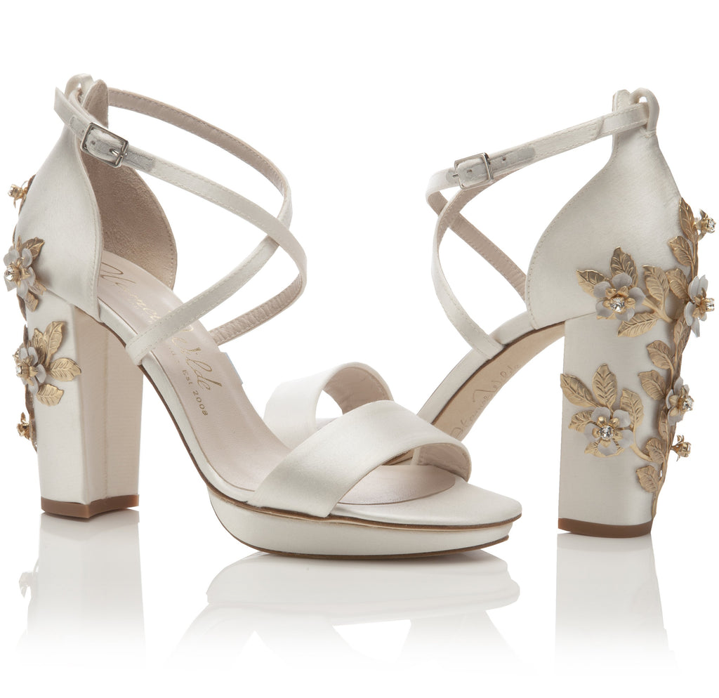 Arabella Block Heel Ivory Wedding Shoes - Ivory Bridal Shoes