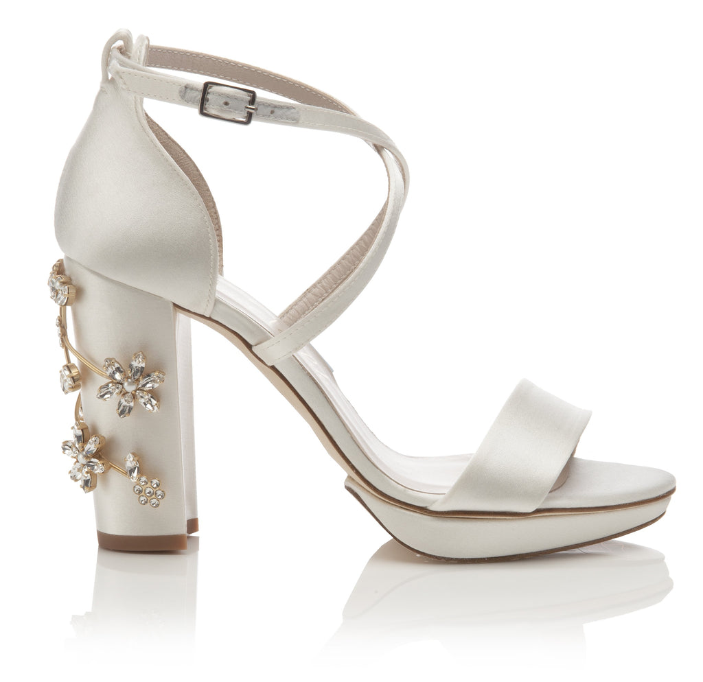 block heel ivory wedding shoes
