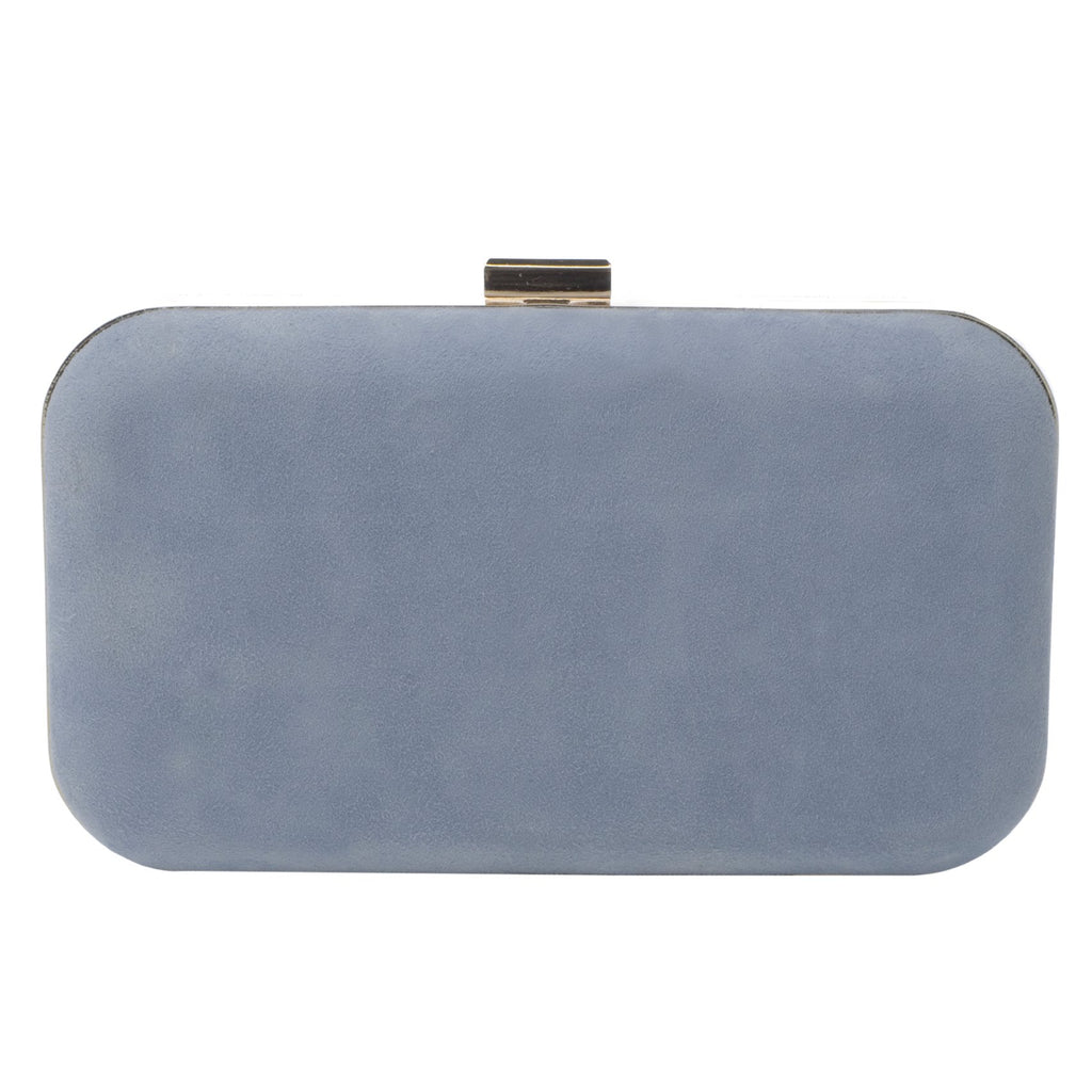 blue grey clutch bag