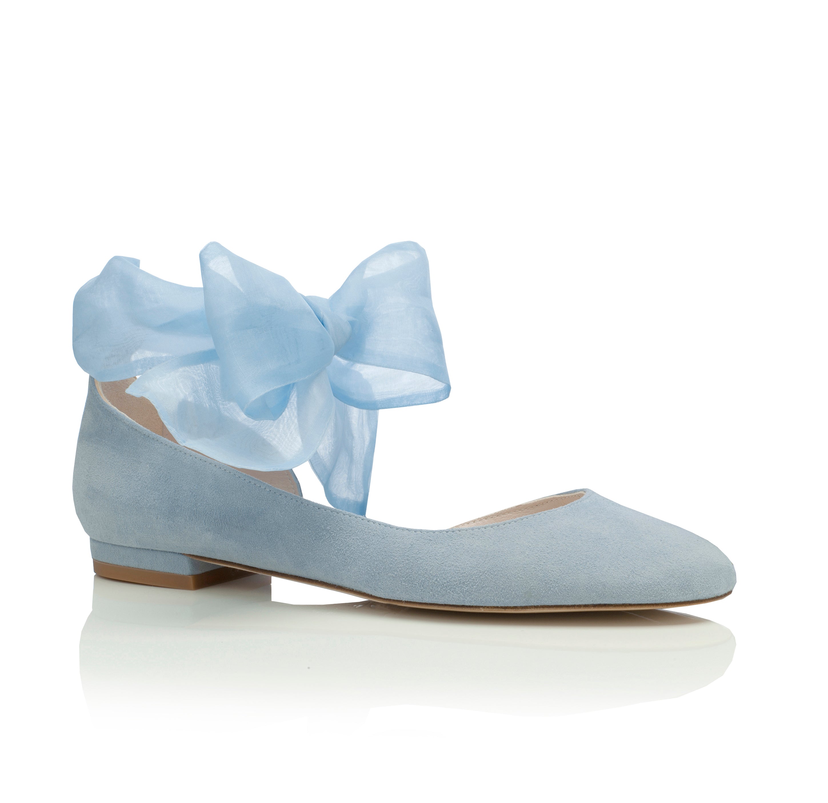 Flat Heel Wedding Shoes - Hetty Flat Blue Low Heel Bridal Shoes - Harriet  Wilde Wedding Shoes