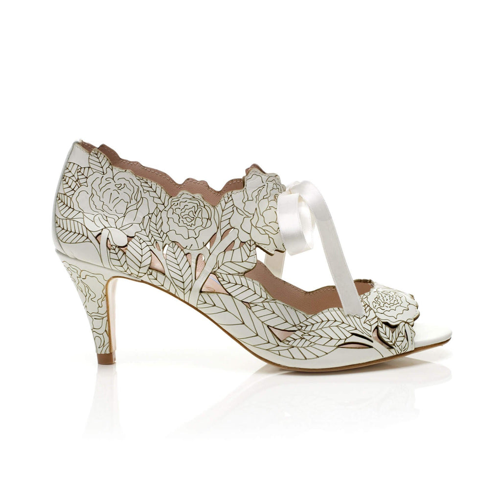 Peony Low Heel Wedding Shoes - Low Heel 