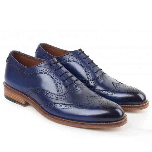 Johny Weber Handmade Oxford Blue Patina Shoes